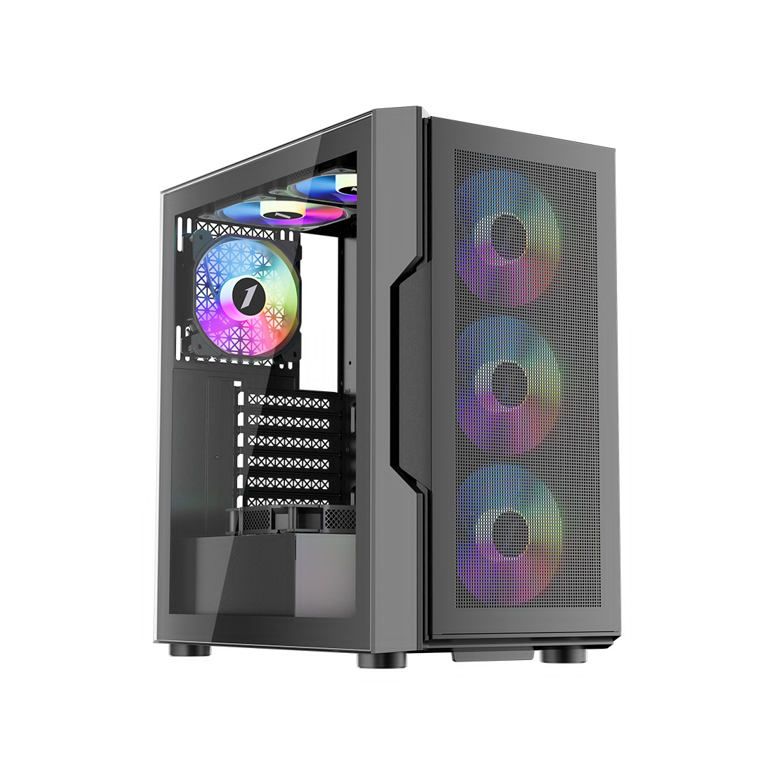 Купить Компьютерный корпус 1STPLAYER T7-P BLACK без Б/П в Алматы
