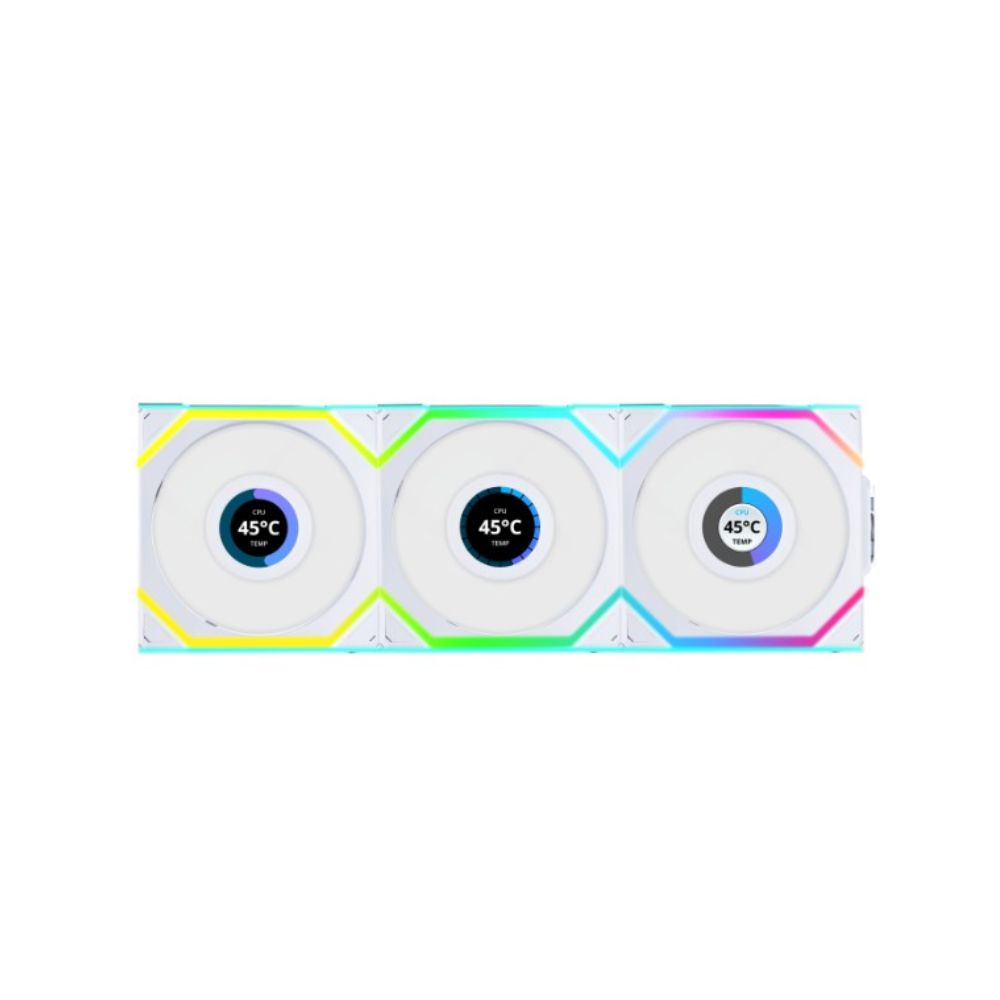 Купить Вентилятор для корпуса Lian Li UNI FAN SL WIRELESS LCD 3x120mm White G99.12SLLCD1W3W.00 в Алматы