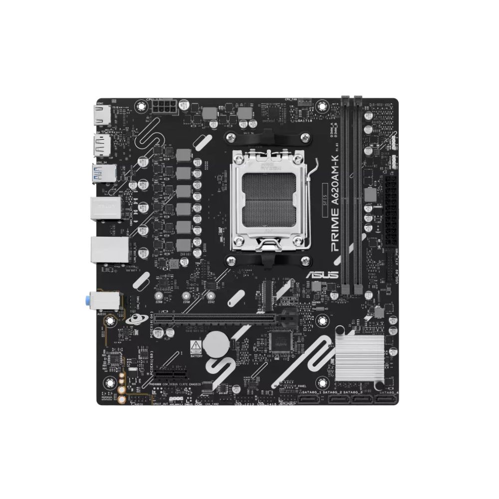 Купить Материнская плата ASUS PRIME A620AM-K AMD A620A AM5 2xDDR5 4xSATA3 RAID M.2 HDMI DP mATX в Алматы