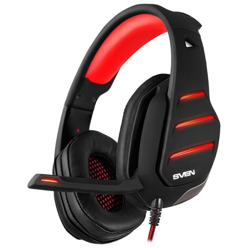 Купить SVEN AP-U997MV Игровые стереонаушники с микрофоном черный-красн (USB, LED, 7.1) в Алматы