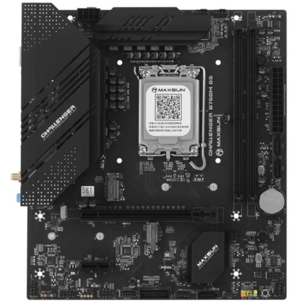 Купить Материнская плата MaxSun Challenger B760M D5 WIFI, LGA1700, 2xDDR5, 3xSATA, 2xM.2, HDMI+VGA, mATX&nbsp;MS-Challenger B760M D5 WIFI в Алматы