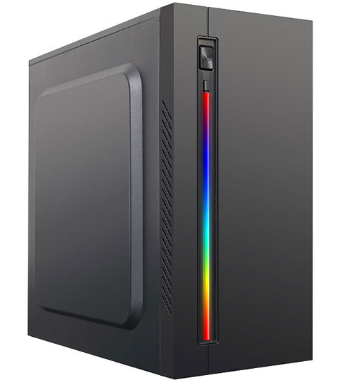 Купить Компьютерный корпус APEX-V03, RGB,БП 400W, black, MATX, 1xUSB 2.0, 1xUSB 3.0, 1x микр, 1х HD-Audio в Алматы