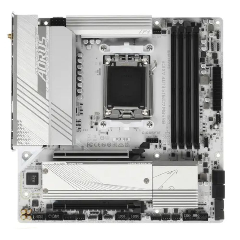 Купить Материнская плата GIGABYTE B650M A ELITE AX ICE, AM5, B650, PCIe4.0, HDMI+DP, 4xDDR5, 2.5GLAN, mATX в Алматы