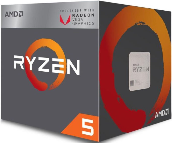Купить Процессор AMD Ryzen 5 2400G 3,6ГГц (3,9ГГц Turbo) Raven Ridge, 4-ядра, 8 потоков, с мощной встроенной видеокартой Radeon&trade; RX Vega 11, 2MB L2, 4MB L3, 65W, AM4, BOX, YD2400C5FBBOX (Aналог Core i3-8100). Просто лучшая игровая графика, которую вы можете в Алматы