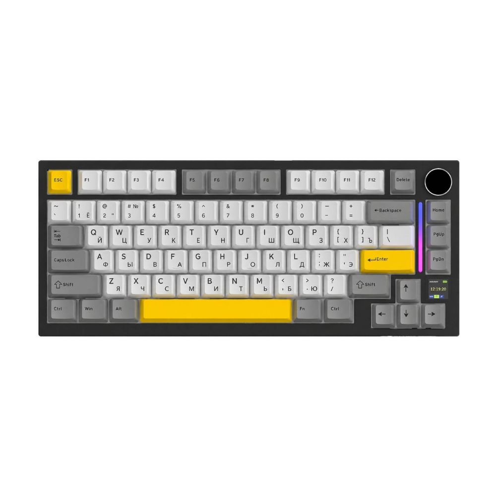 Купить KeyBoard USB, AttackShark X820 Ultra, Custom Linear switch, 80 keys+1knob+LCD0.85", 2,4/BT/cable,blc в Алматы