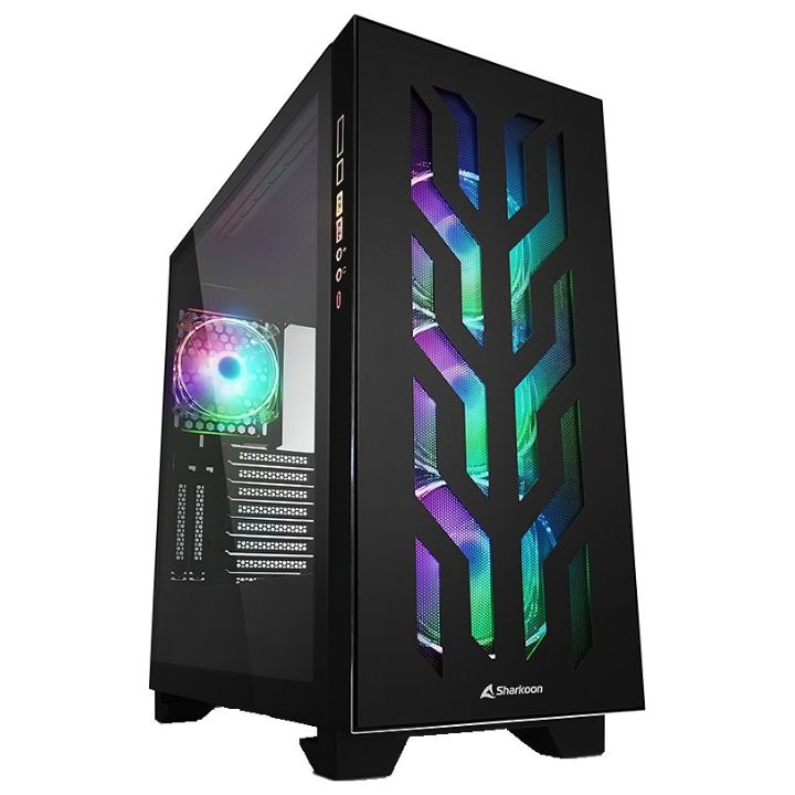Купить Корпус ПК без БП Sharkoon ELITE SHARK CA300T Bk <EATX, 4x3.5, 7x2.5, 2xUSB 3.0, 1xTypeC, Audio, 505*235*520mm> в Алматы