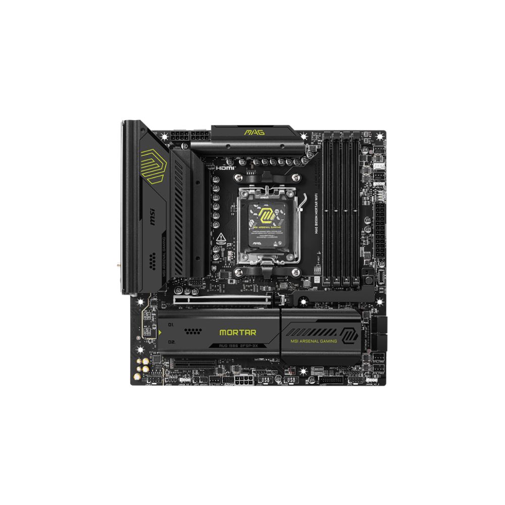Купить Материнская плата MSI MAG B850M MORTAR WIFI AM5 4xDDR5 4xSATA3 RAID 3xM.2 HDMI 2xType-C mATX в Алматы