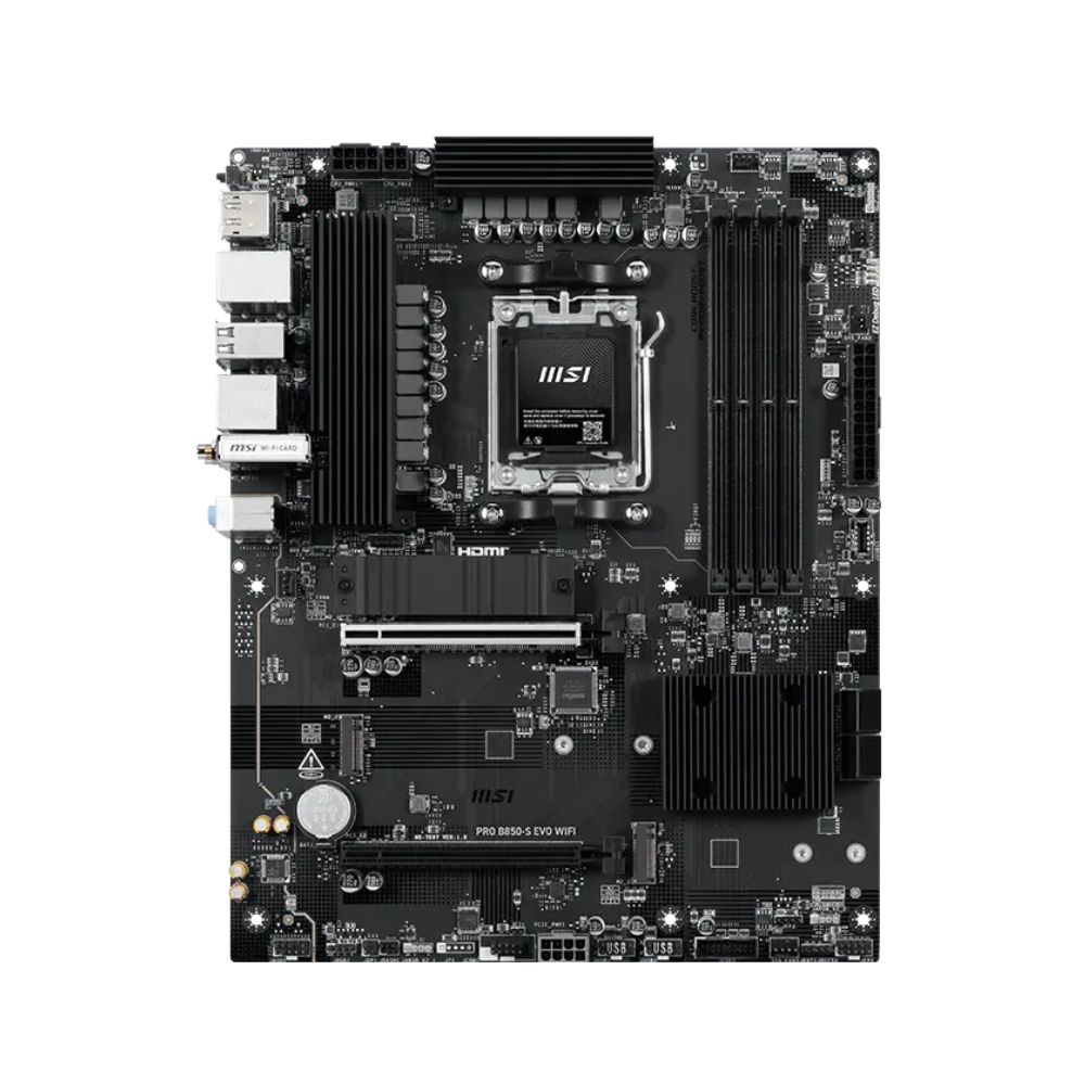 Купить Материнская плата MSI PRO B850-S EVO WIFI AM5 B850 4xDDR5 4xSATA6G RAID 3xM.2 1xDP 1xHDMI ATX в Алматы