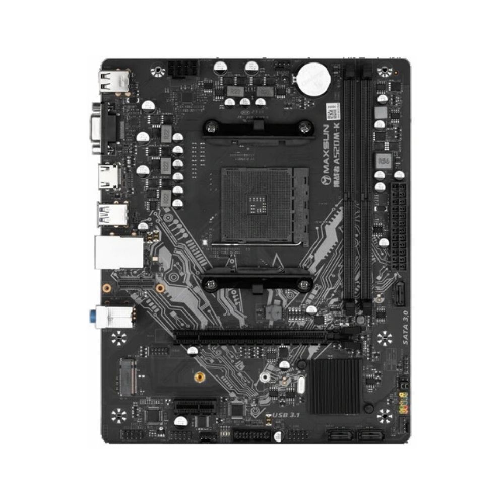 Купить Материнская плата MaxSun Challenger A520M-K, AM4, 2xDDR4, HDMI+VGA, PCIe3.0, 4xSATA, 1xM.2, mATX в Алматы