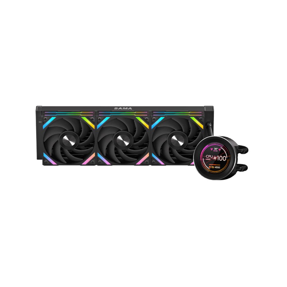 Купить Water Cooler Sama Q60 , for Socket 1851/1700/1200/115x/AMD, 83 CFM, 34.8 dBA, black в Алматы