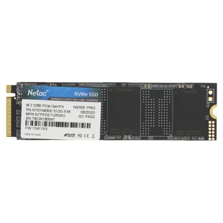 Купить SSD 512Gb, M.2 2280, Netac N930E Pro, NVMe, PCIe 3x4, NT01N930E-512G-E4X в Алматы