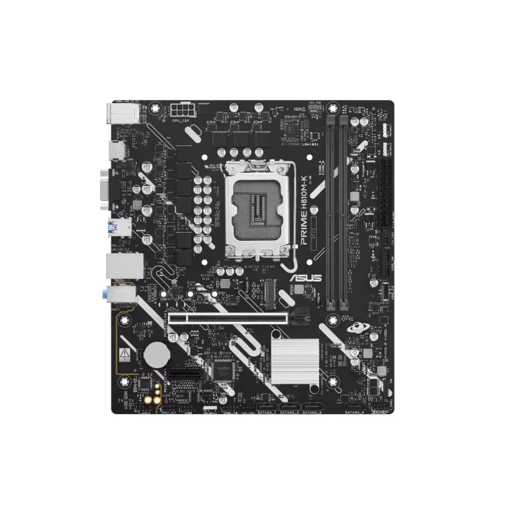 Купить Материнская плата ASUS PRIME H810M-K, LGA1851 H810 2xDDR5 4xSATA 1xM.2 1xPCIe 4.0 HDMI D-Sub mATX в Алматы