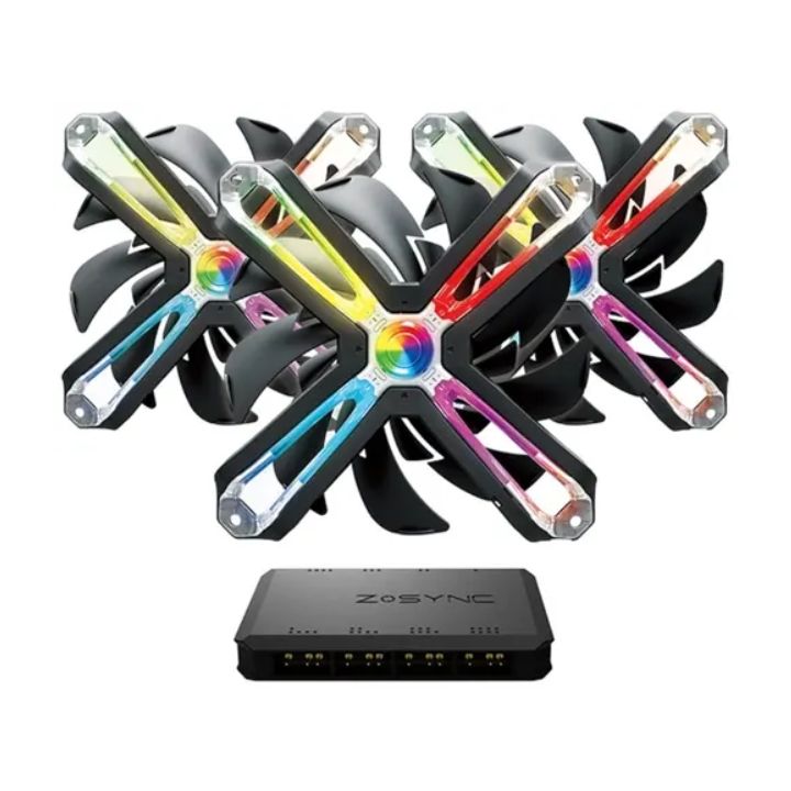 Купить Комплект корпусных вентиляторов Zalman SF140A3 3in1 ARGB, 3x140mm, 1500rpm, 4pin PWM+3pin ARGB, 29dB в Алматы