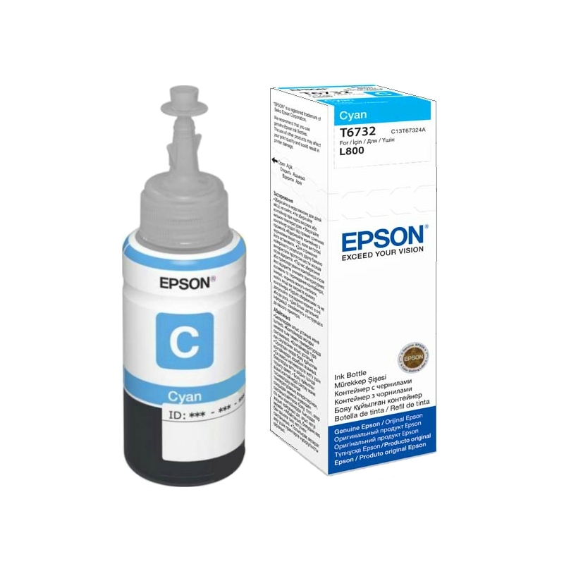 Купить Чернила Epson C13T67324A L800/1800/810/850 голубой в Алматы