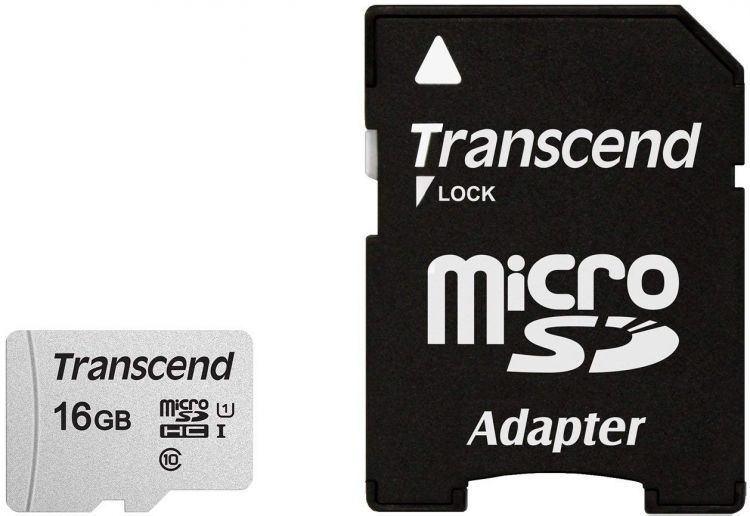 Купить Карта памяти MicroSD 16GB Class 10 U1 Transcend TS16GUSD300S-A в Алматы