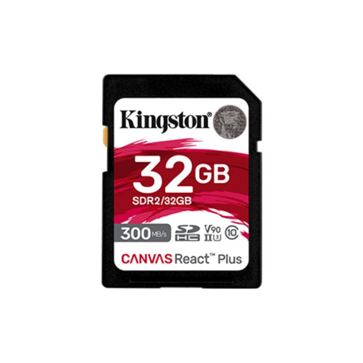Купить Карта памяти SD, Kingston Canvas React Plus, 32GB, SDR2/32GB, UHS-II, R300/W260 + USB Adapter в Алматы