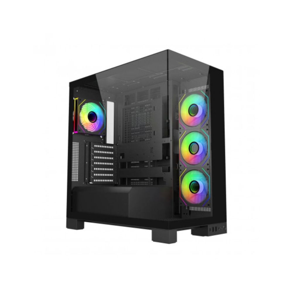 Купить Кейс M540-BA, Panoramic ATX Mid Tower, ATX(BTF), M-ATX, Mini-ITX, USB3.0 x 2, Type-C, TG, Black в Алматы