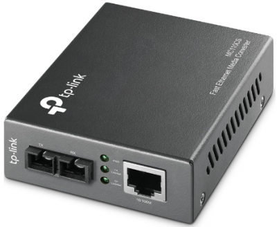 Купить Оптический медиаконвертер Tp-Link MC110CS <10/100M RJ45 to 100M single-mode SC fiber Converter, Full-duplex,up to 20Km, switching power adapter, chassis mountable> в Алматы
