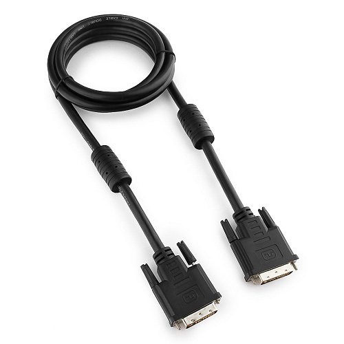 Купить Кабель DVI-D single link Cablexpert CC-DVI-BK-6, 19M/19M, 1.8м, черный, экран, феррит.кольца, пакет в Алматы