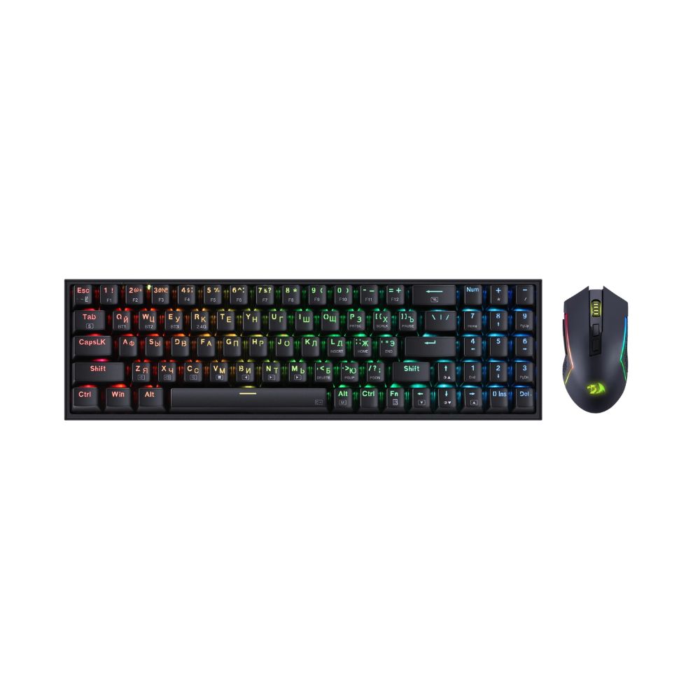 Купить KeyBoard + mouse, USB,Redragon S136, BT/2.4G, Black (72158) в Алматы
