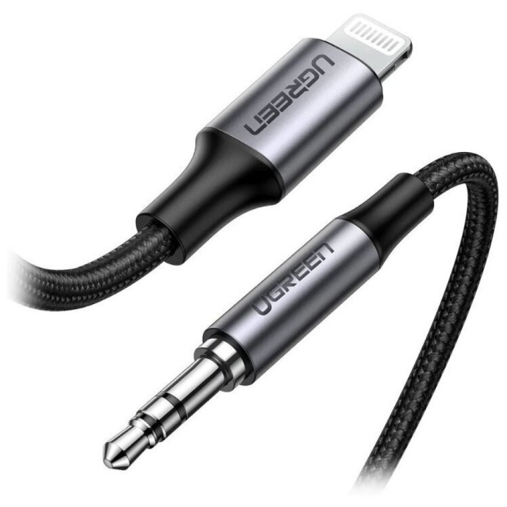 Купить Адаптер UGREEN US315 Lightning to 3.5mm Audio Adapter Aluminium Braided, 2m, 70862 в Алматы