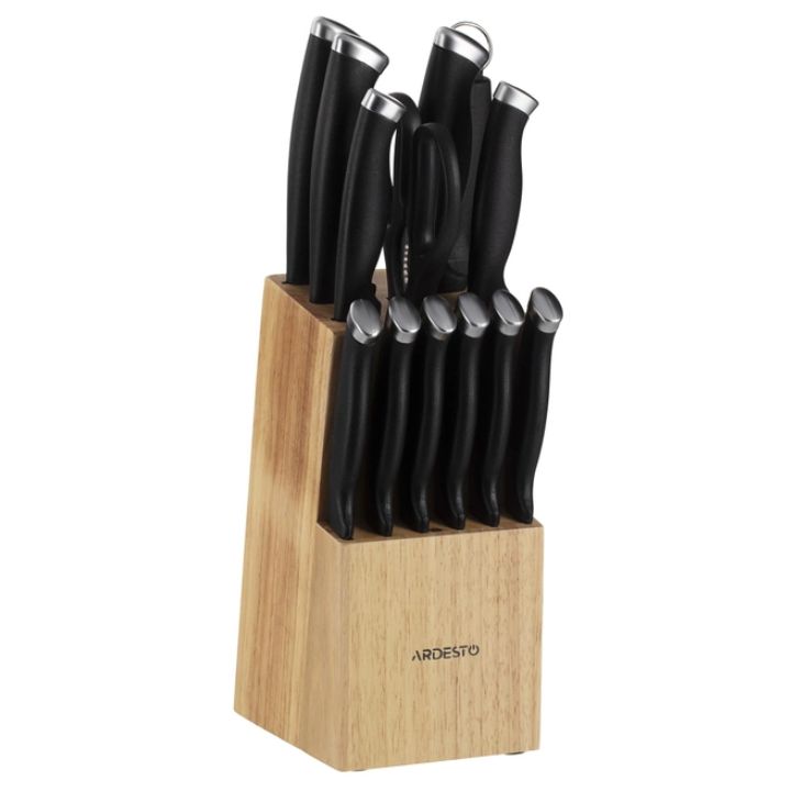 Купить Набор ножей Ardesto Gemini Gourmet 14 пр., нерж.сталь, пластик, каучуковый блок AR2114SW в Алматы
