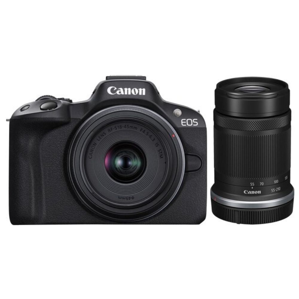 Купить Цифровой фотоаппарат CANON EOS R50 + RF-S 18-45 mm IS STM + RF-S 55-210 mm IS STM Black&nbsp;5811C034 в Алматы