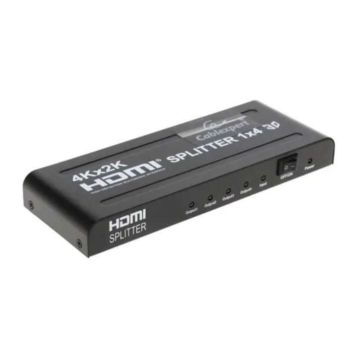 Купить Разветвитель HDMI Cablexpert DSP-4PH4-02, HD19F/4x19F, 1 компьютер => 4 монитора, Full-HD, 3D, 1.4v, в Алматы