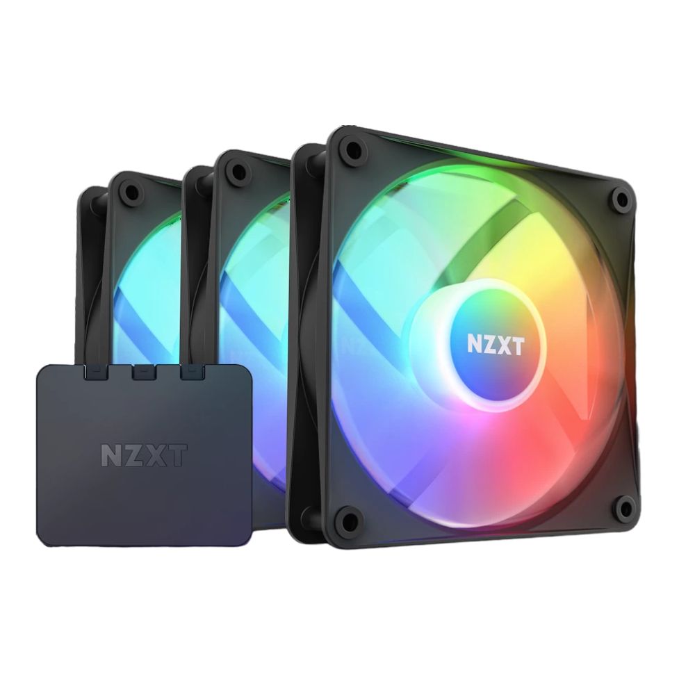 Купить Кулер NZXT&nbsp;F120RGB Core&nbsp;120mm Hub-mounted RGB Fan&nbsp;Triple Pack (Black) w/RGB Controller&nbsp;RF-C12TF-B1 в Алматы