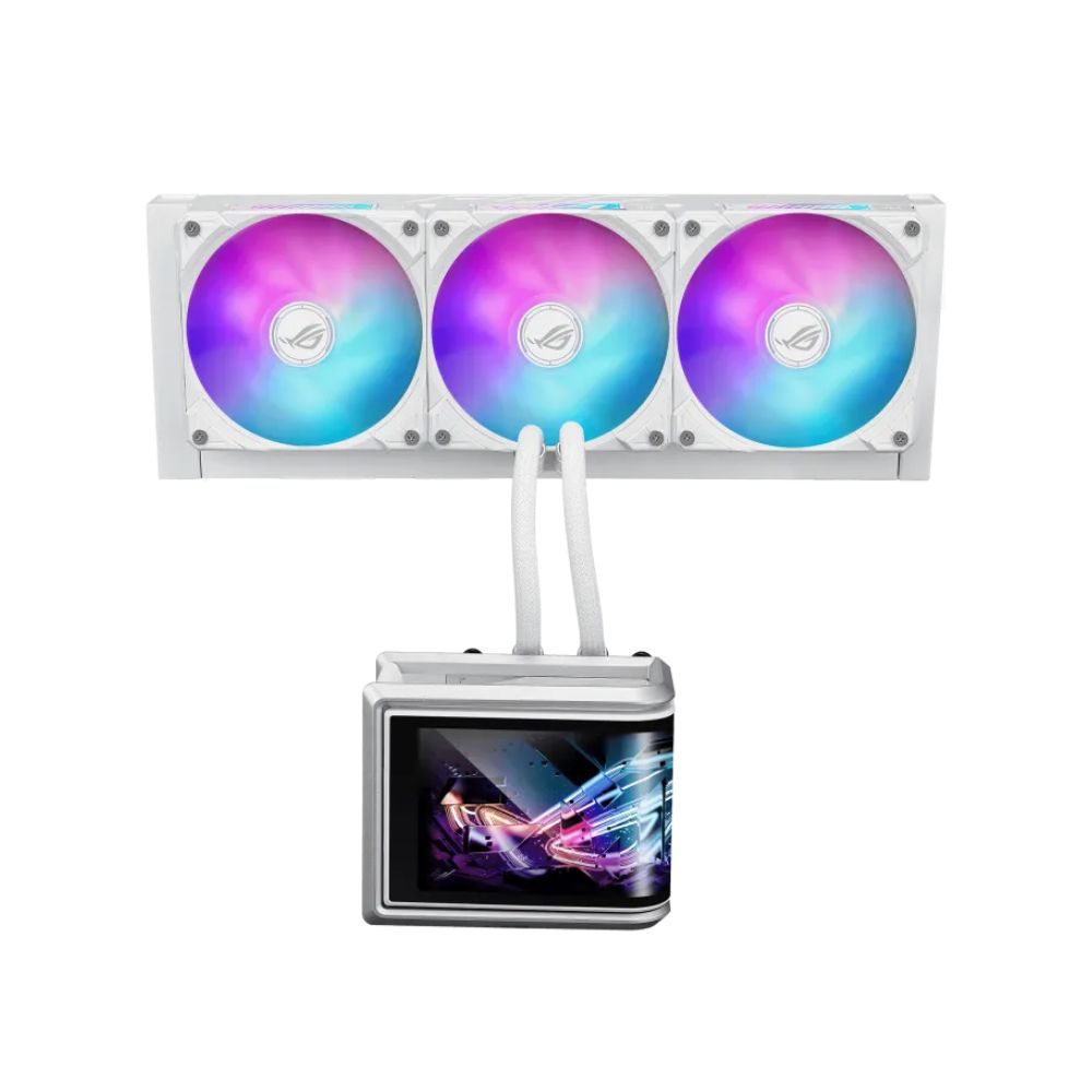 Купить Водяное охлаждение CPU Asus ROG RYUO IV SLC 360 ARGB WHT, 3x120mm, AMOLED-display, Black в Алматы
