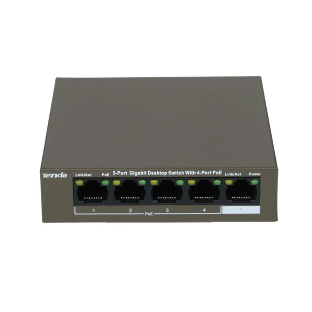Купить PoE-коммутатор Tenda TEG1105P-4-63W 5-port Gigabit Ethernet с 4-port PoE бронзовый в Алматы