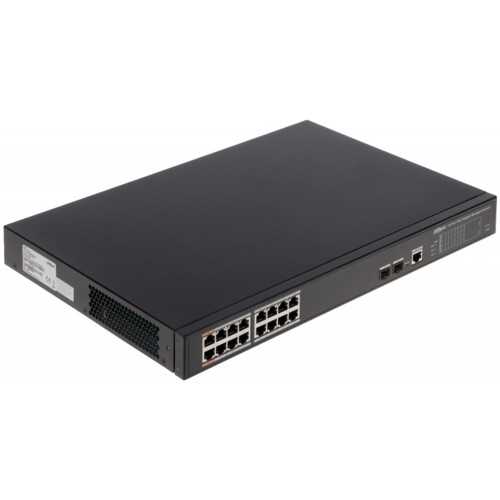 Купить Коммутатор, Dahua, DH-PFS4218-16GT-190, Порты LAN:	&bull; 16 x RJ45 ( 14 PoE (802.3af/at)   2 Hi-PoE / PoE (802.3af/at), 10/100/1000 Base-T ) &bull; 2 x Uplink ( порт SFP - 1000 Base-X ) в Алматы