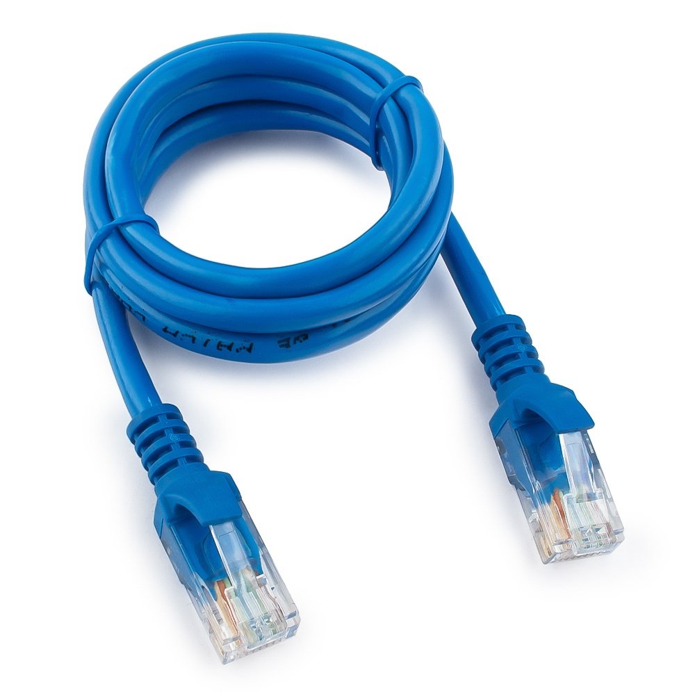 Купить Патч-корд UTP Cablexpert PP12-1M/B кат.5e, 1м, литой, многожильный (синий) в Алматы