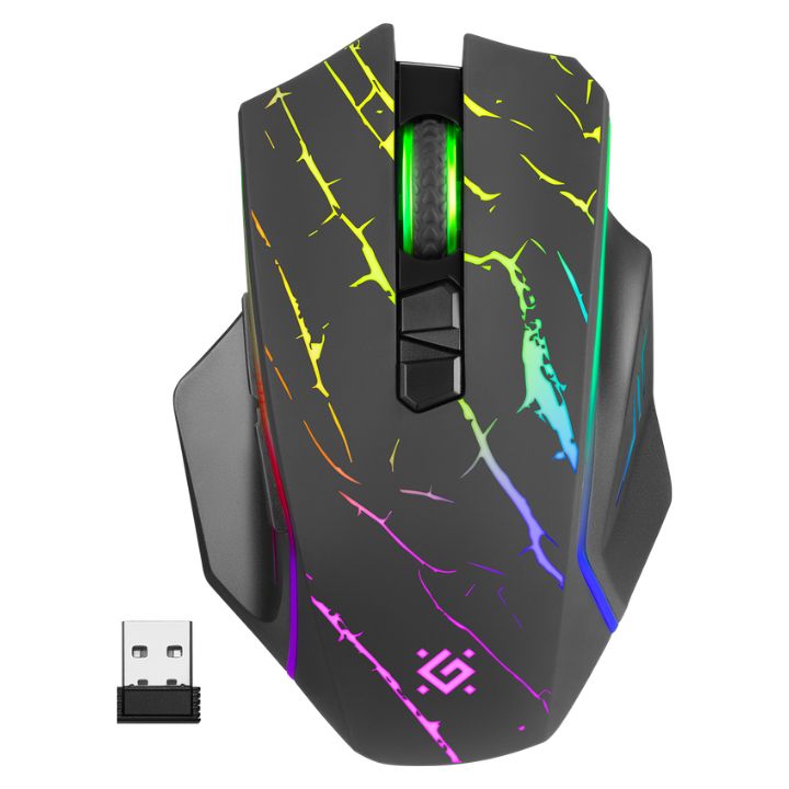 Купить Мышь беспроводная игровая Defender Uran GM-503, RGB, 7кнопок,3200dpi в Алматы