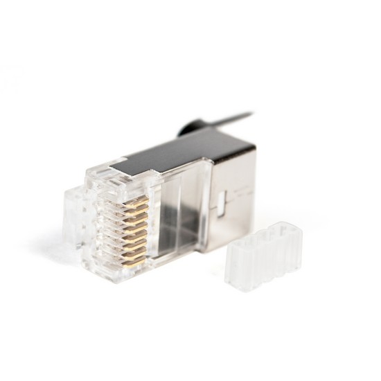 Купить Коннектор RJ-45 Cat 6A, 23AWG, S-FTP экран, вставка, зажим SHIP (S901G) Сплав меди с золотым напылением в Алматы