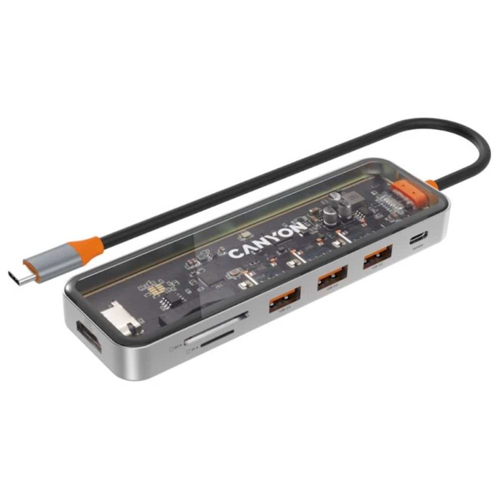Купить USB-хаб CANYON DS-13 4k 7-в-1 USB-C Space Grey (CNS-TDS13) в Алматы