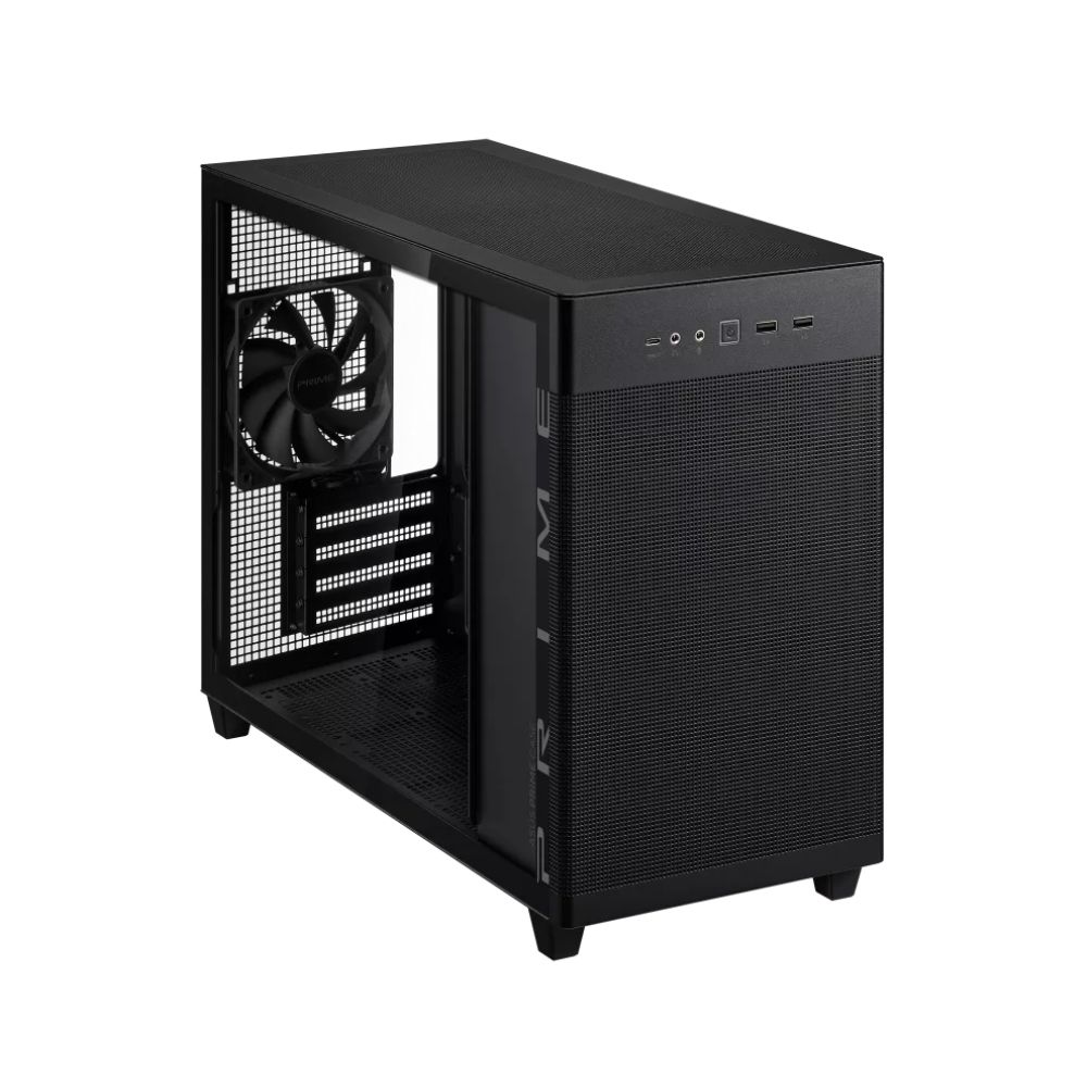 Купить Корпус ASUS Prime AP201 Tempered Glass, поддержка 360 mm Радиаторов, VGA до 338мм, micro-ATX, черный в Алматы