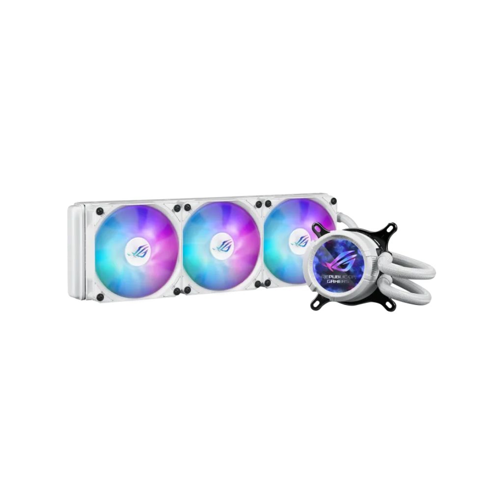 Купить СЖО ASUS ROG STRIX LC III 360 ARGB WHT, AIO, 3xROG STRIX AF-12S ARGB FAN, 1700/AM5, WHITE, BOX в Алматы