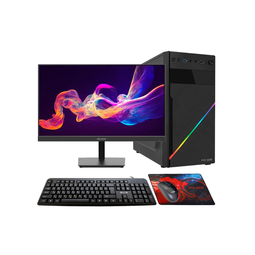 Купить Ryzen 5 5600-3.5GHz/B550/RAM 16GB/SSD 512GB/RX550-4GB/no DVD/400WLCD 23.8" HikVision/kbd+mouse/Pad/ в Алматы