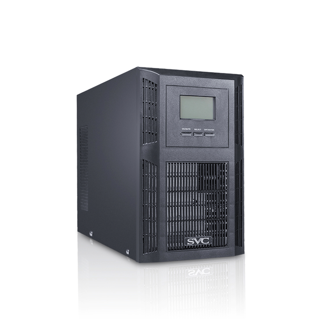 Купить Источник бесперебойного питания, SVC, PT-3K-LCD, Мощность 3000ВА/2400Вт, PT-серия, On-Line, LCDRS-232, SMART, Диапазон работы AVR: 115-300В, Бат.: 12В/9Ач*6шт., Вентилятор: 8см*2шт., 3 вых Shuko CEE7 клеммная колодка., Чёрный в Алматы