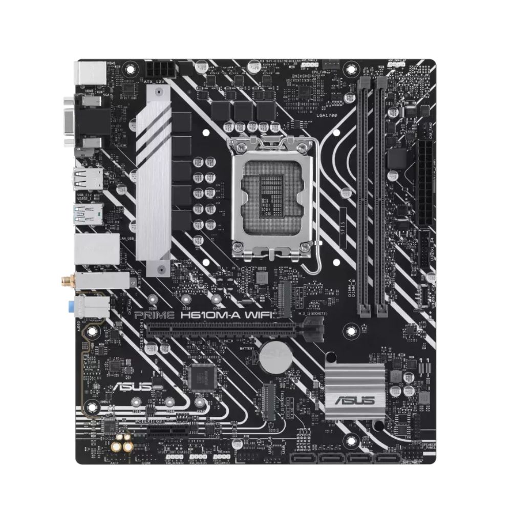 Купить Материнская плата ASUS PRIME H610M-A WIFI, LGA1700 2xDDR5 4xSATA3 2xM.2 D-Sub HDMI DP mATX в Алматы