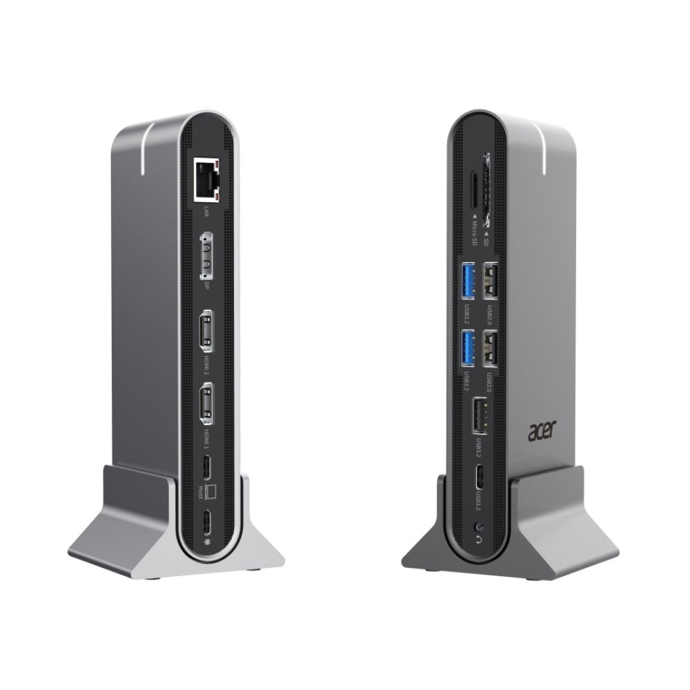 Купить Док-станция Acer Type C Universal docking station 15in1, 2 x HDMI 4K 60Hz, 1 x DP 8k 30Hz,&nbsp; 4 x USB A, 3 x USB C, 1 x RJ45, 1 x SD, 1 x TF, 1 x 3.5mm audio в Алматы