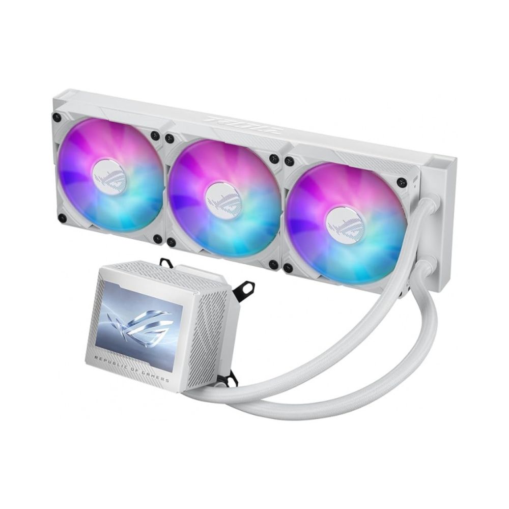 Купить СЖО ASUS ROG Ryujin III 360 ARGB WHT Extreme, Asetekapos;s Emma Gen8 V2 Pump, magnetic ROG ARGB fans, LCD DISPLAY, WHITE,BOX в Алматы