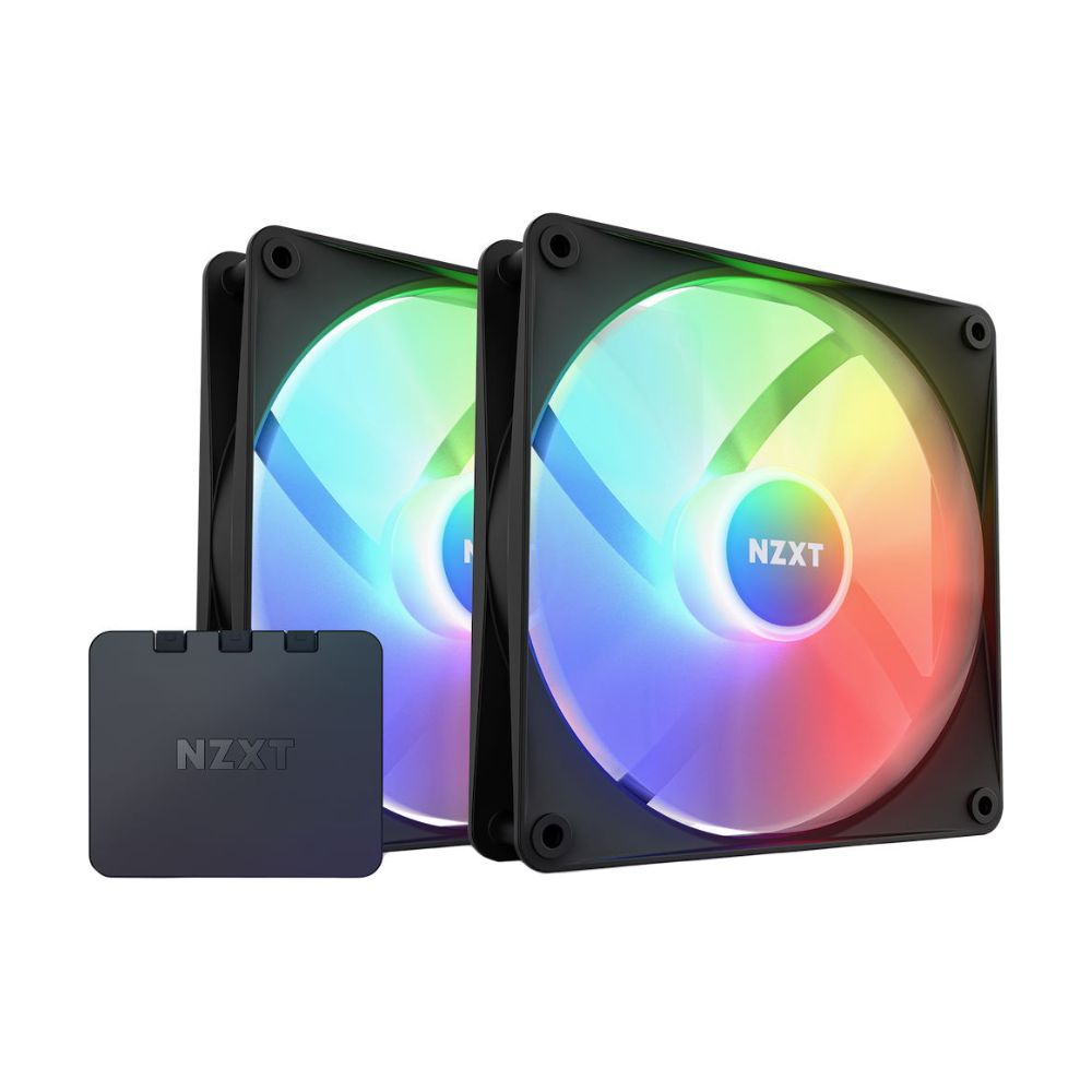 Купить Кулер NZXT&nbsp;F140RGB Core 140mm Hub-mounted RGB Fan Twin Pack (Black) w/RGB Controller&nbsp;RF-C14DF-B1 в Алматы