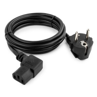 Купить Кабель питания Cablexpert PC-186A-VDE, 1.8м, Schuko- C13, VDE, 10А, черный, угловой разъем, с заземл в Алматы