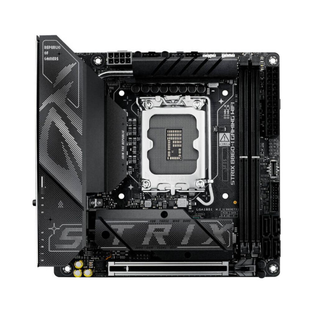 Купить Материнская плата ASUS ROG STRIX B860-I GAMING, LGA1851 B860 2xDDR5 4xSATA 2xM.2 HDMI DP USB-C mITX в Алматы