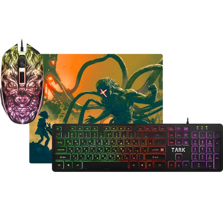 Купить Комплект игровой Defender Tark C-779 RU, мышь+клавиатура+ковер в Алматы