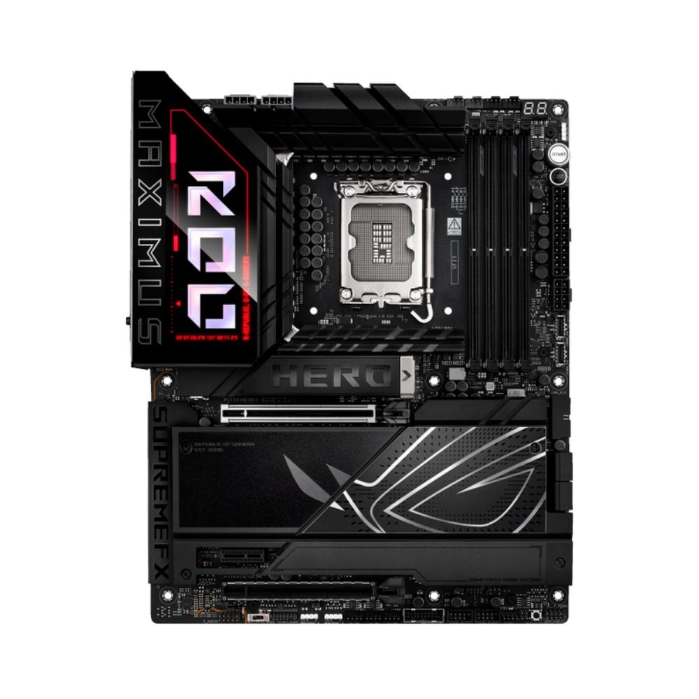 Купить Сист.плата ASUS ROG MAXIMUS Z890 HERO, Z890, 1851, 4xDDR5, PCI-E x16, PCI-E x1, M2, SATA, HDMI, Thundrbolt. WIFI7, BOX в Алматы