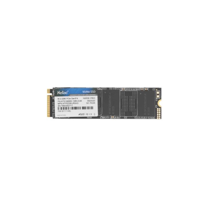 Купить Твердотельный накопитель SSD 128Gb, M.2 2280, Netac N930E Pro, NVMe, PCIe 3x4, 970R/650W в Алматы