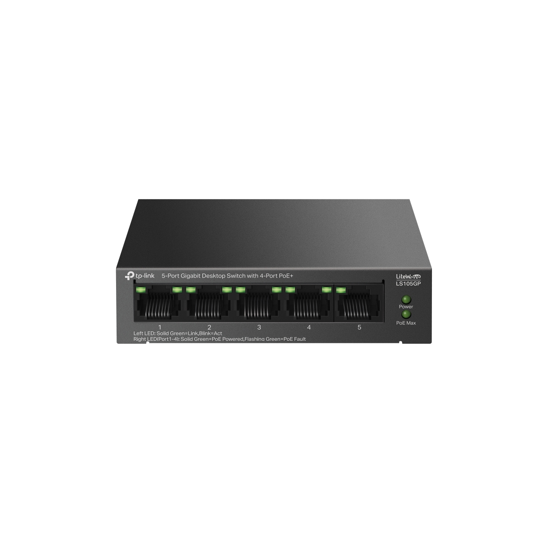 Купить Коммутатор PoE+ GbE  5-портовый TP-Link LS105GP <5 портов GbE(Порт 1- Порт 4 PoE IEEE 802.3af/at), Бюджет мощности PoE 65W, Режим увеличения дальности до 250 метров, Режим изоляции портов> в Алматы